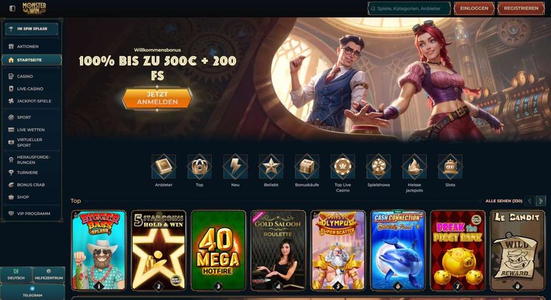 Bereits in Europa bekannt: Das Monsterwin Casino startet in Deutschland auf